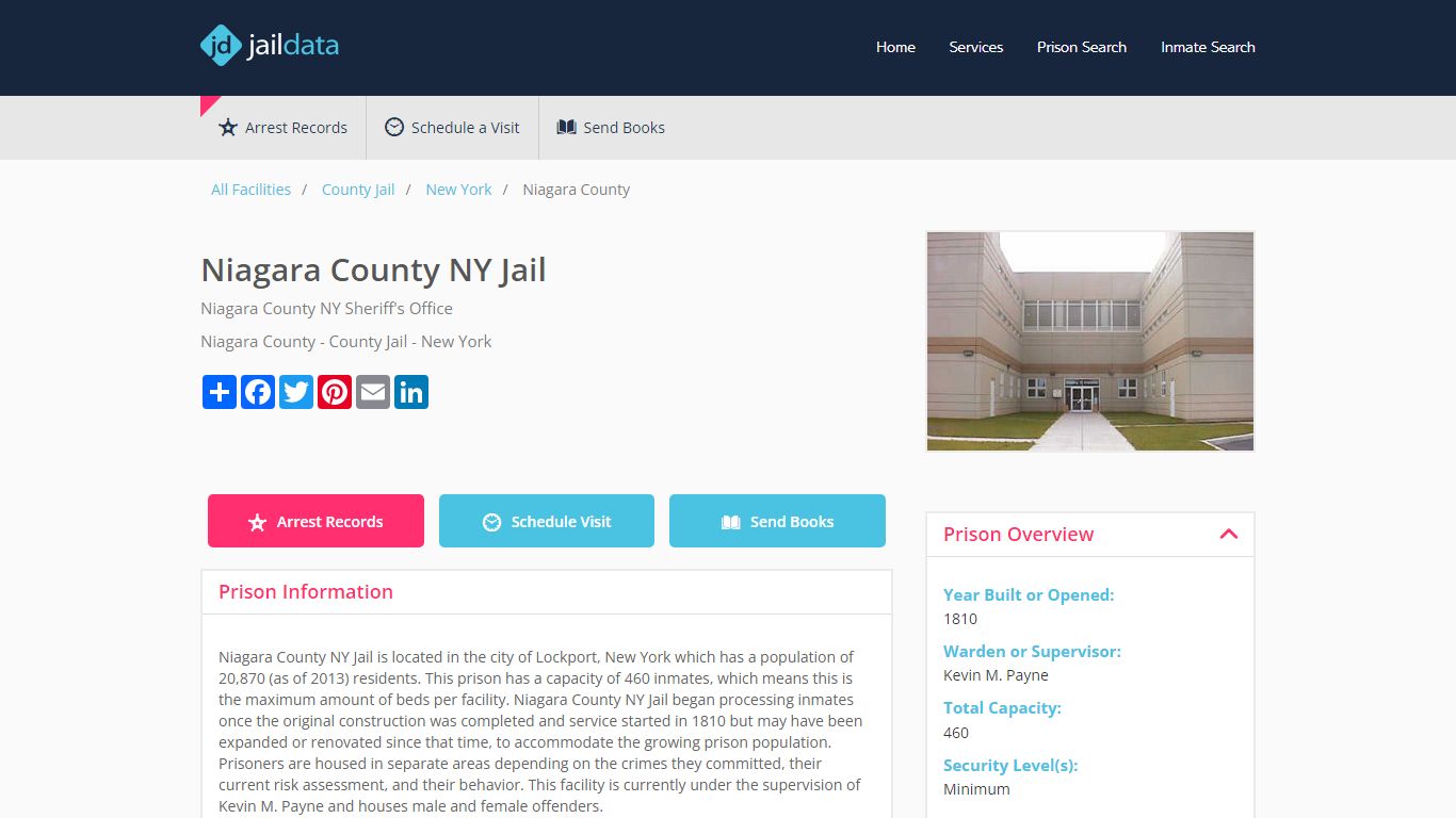 Niagara County NY Jail Inmate Search and Prisoner Info - Lockport, NY